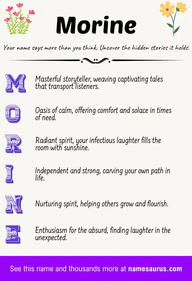 Acrostic poem about Morine.