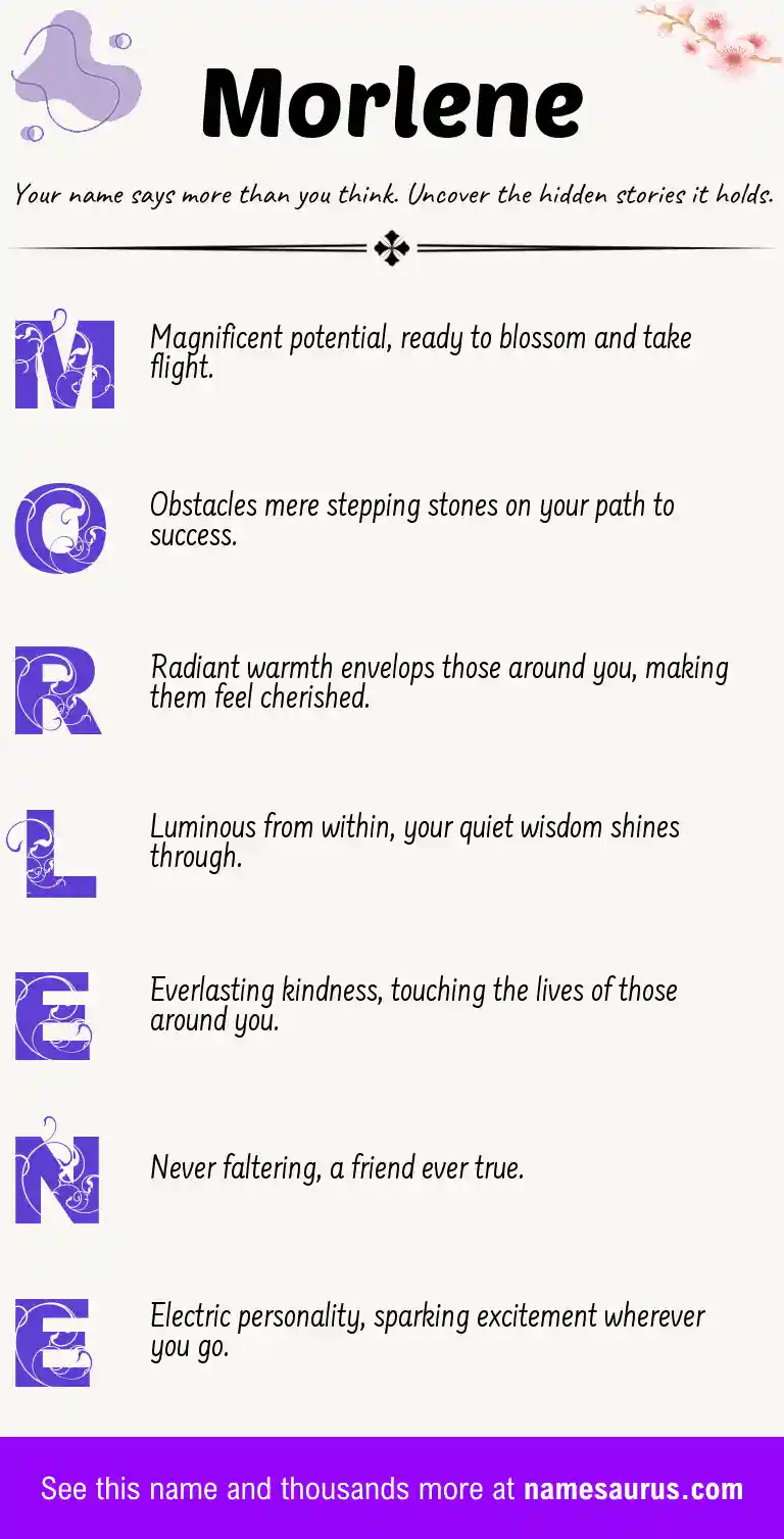 Acrostic poem about Morlene.