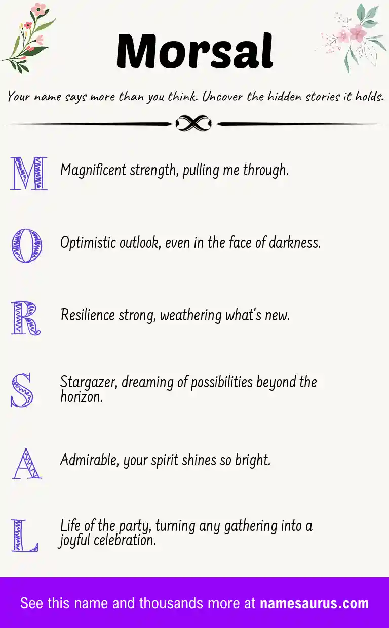 Acrostic poem about Morsal.