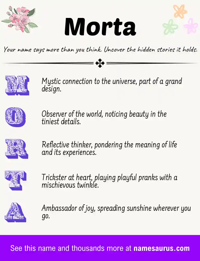 Acrostic poem about Morta.