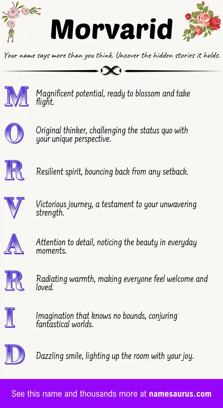 Acrostic poem about Morvarid.