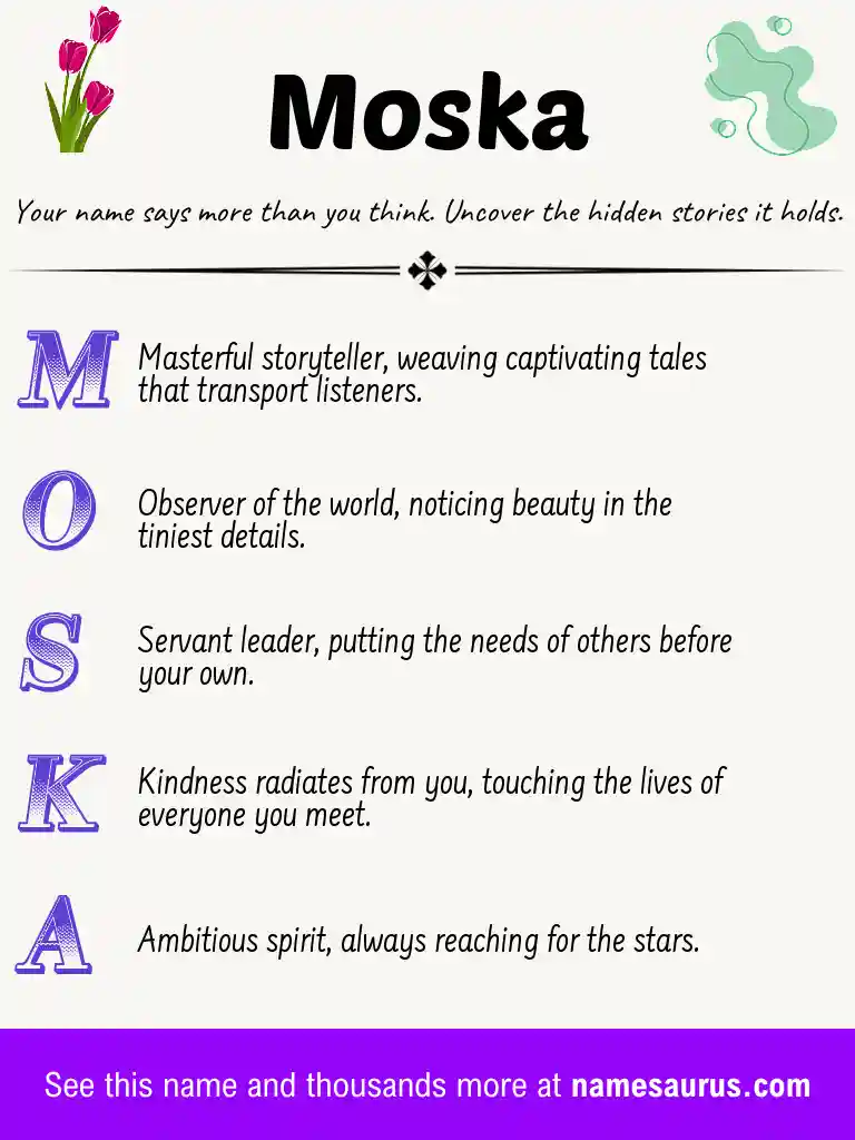 Acrostic poem about Moska.