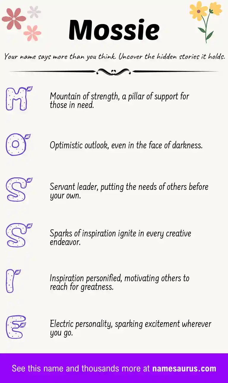 Acrostic poem about Mossie.