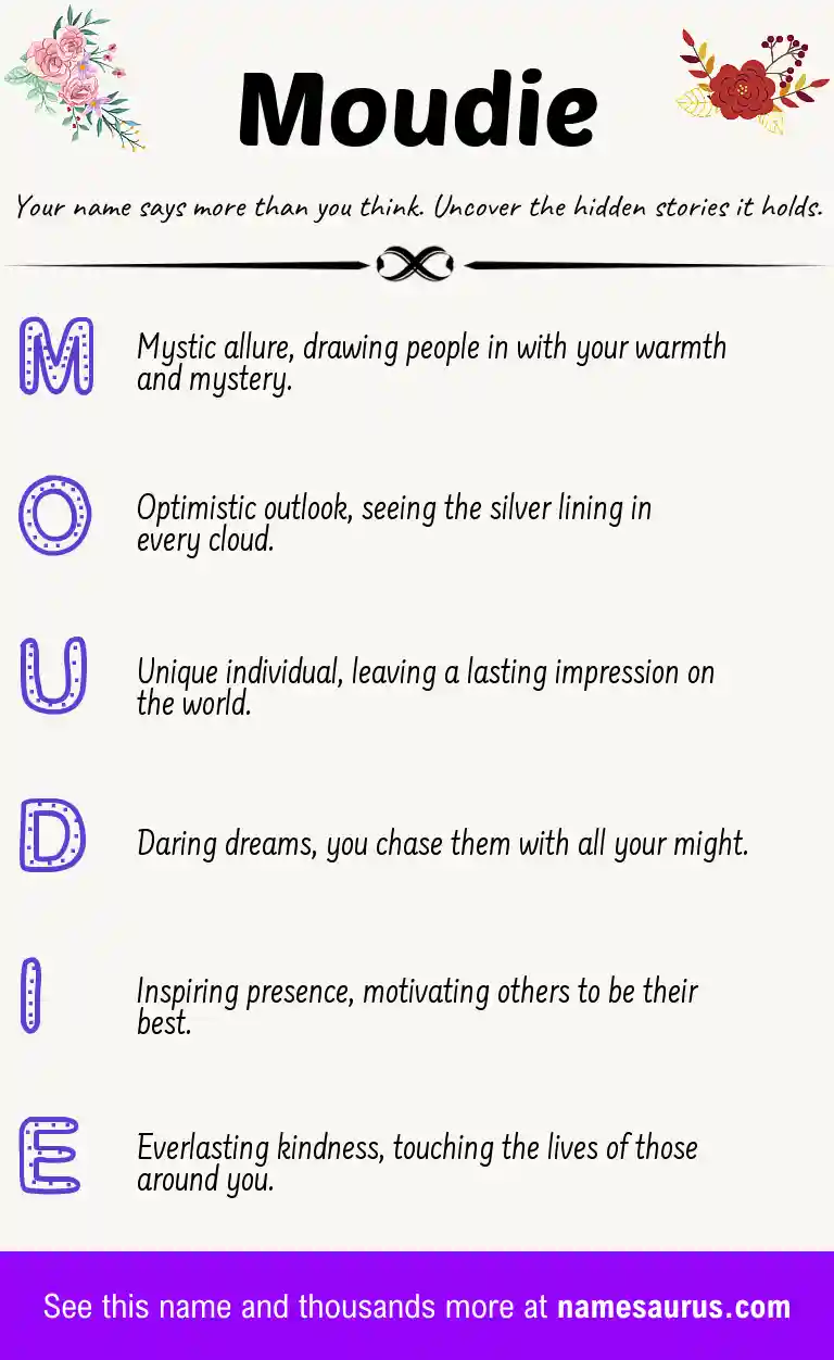 Acrostic poem about Moudie.