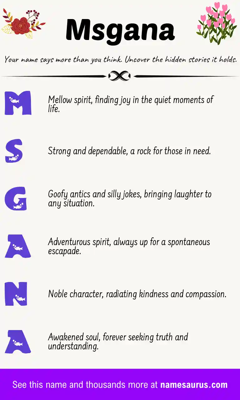 Acrostic poem about Msgana.