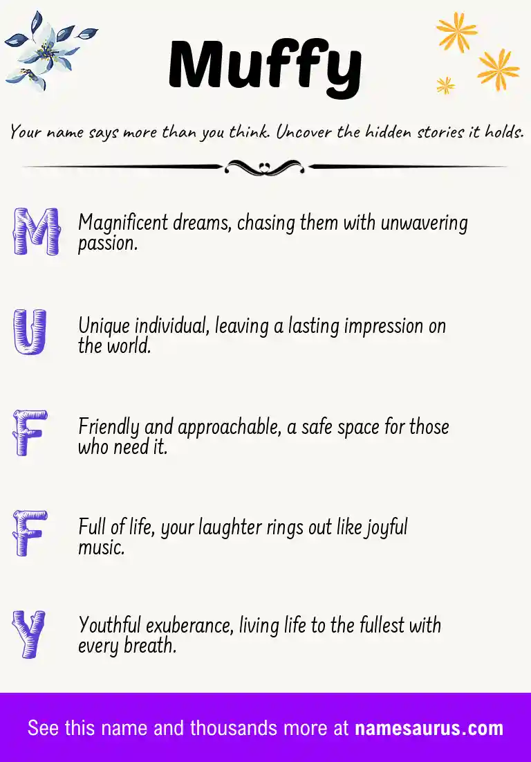 Acrostic poem about Muffy.