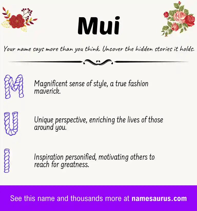Acrostic poem about Mui.