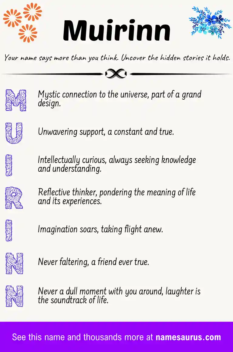 Acrostic poem about Muirinn.
