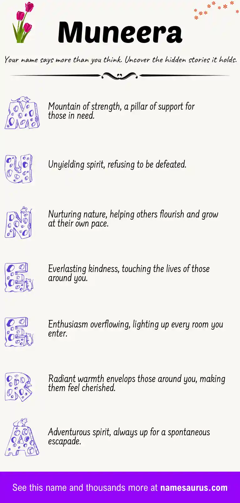 Acrostic poem about Muneera.