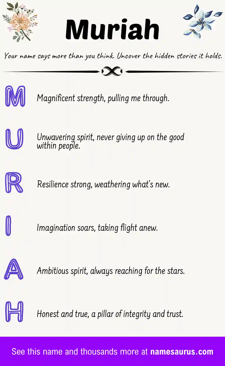 Acrostic poem about Muriah.