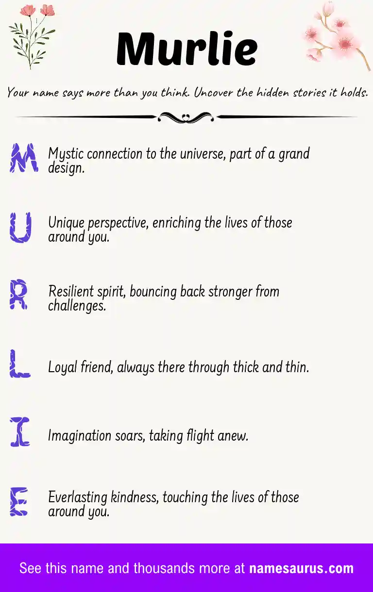 Acrostic poem about Murlie.