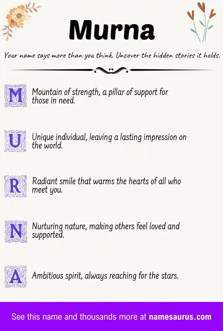 Acrostic poem about Murna.