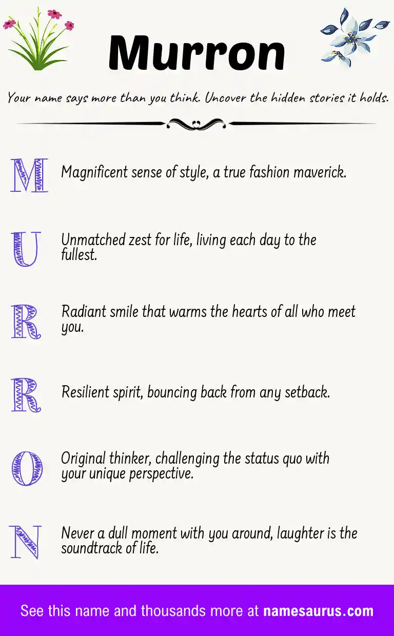Acrostic poem about Murron.