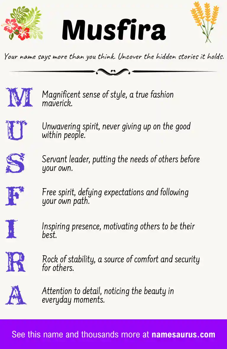 Acrostic poem about Musfira.