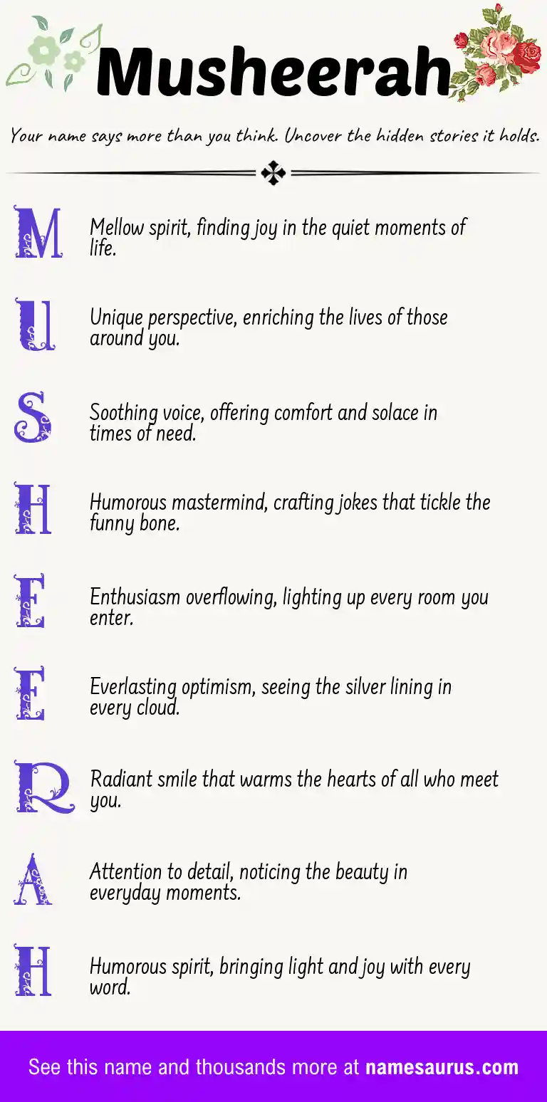 Acrostic poem about Musheerah.