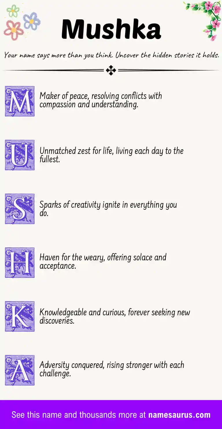 Acrostic poem about Mushka.
