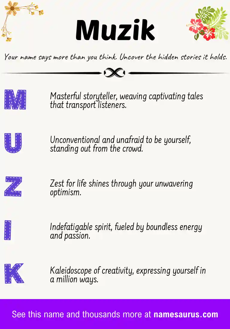 Acrostic poem about Muzik.