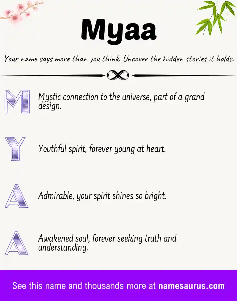 Acrostic poem about Myaa.