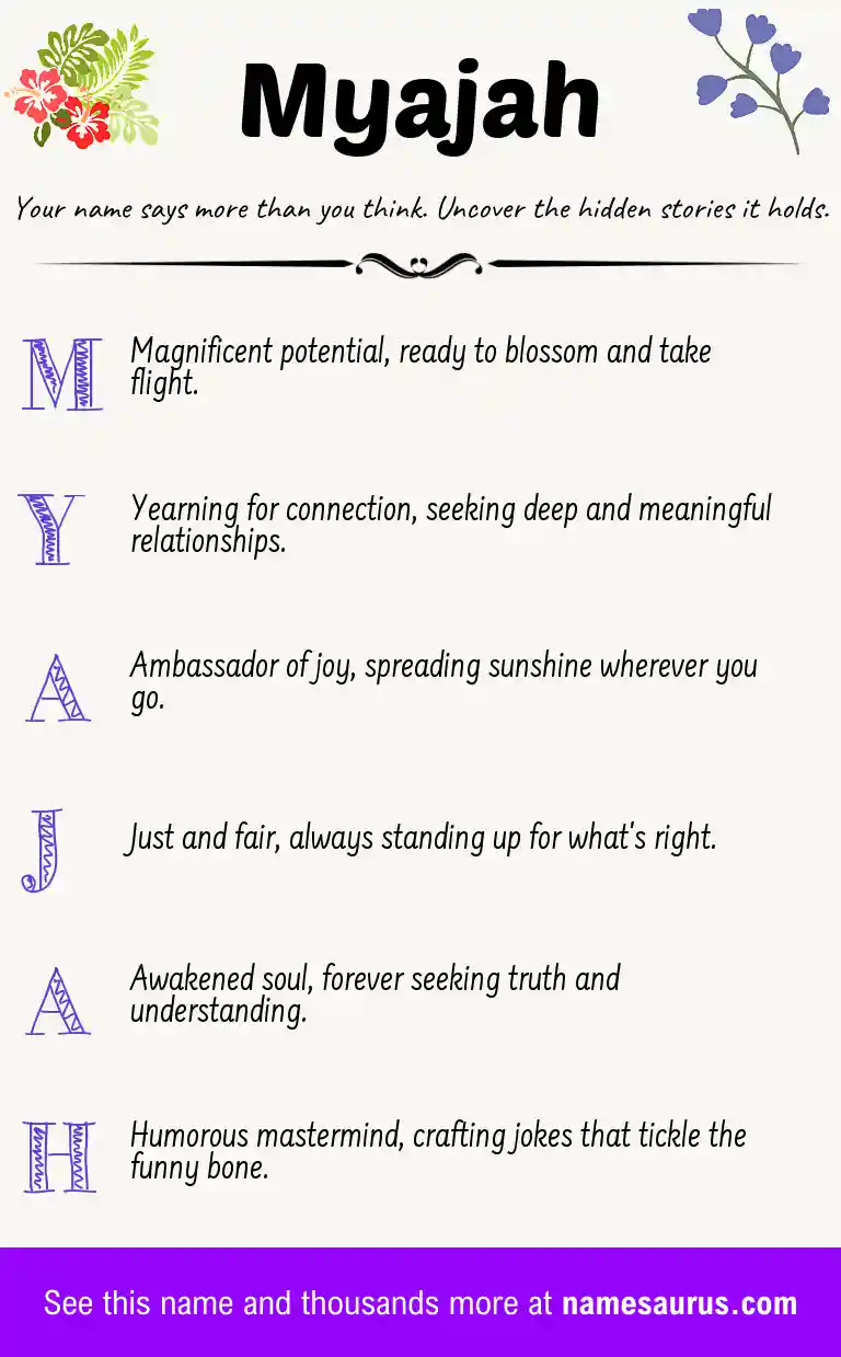 Acrostic poem about Myajah.