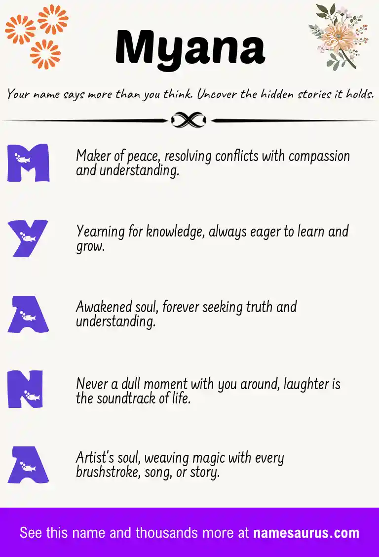 Acrostic poem about Myana.