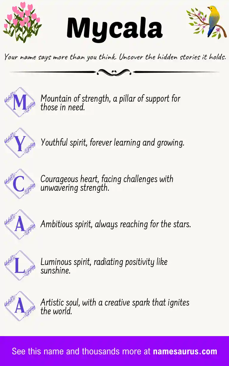 Acrostic poem about Mycala.