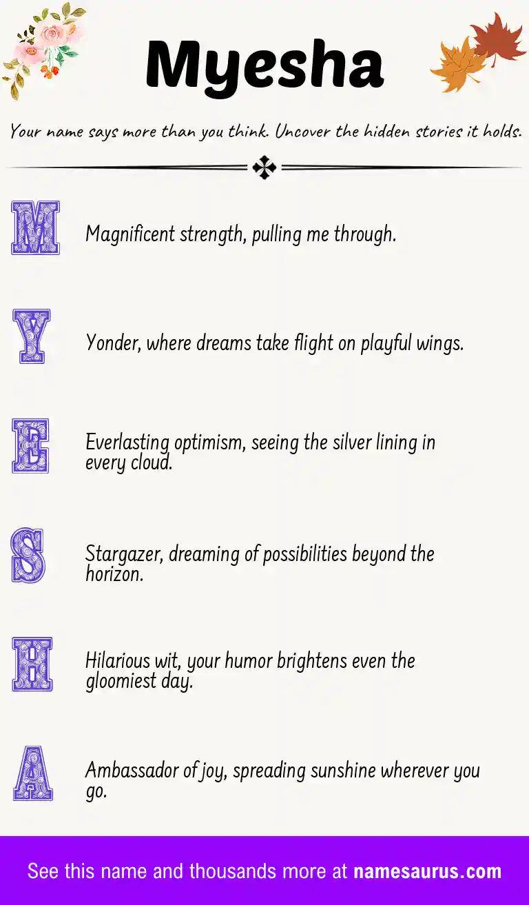 Acrostic poem about Myesha.