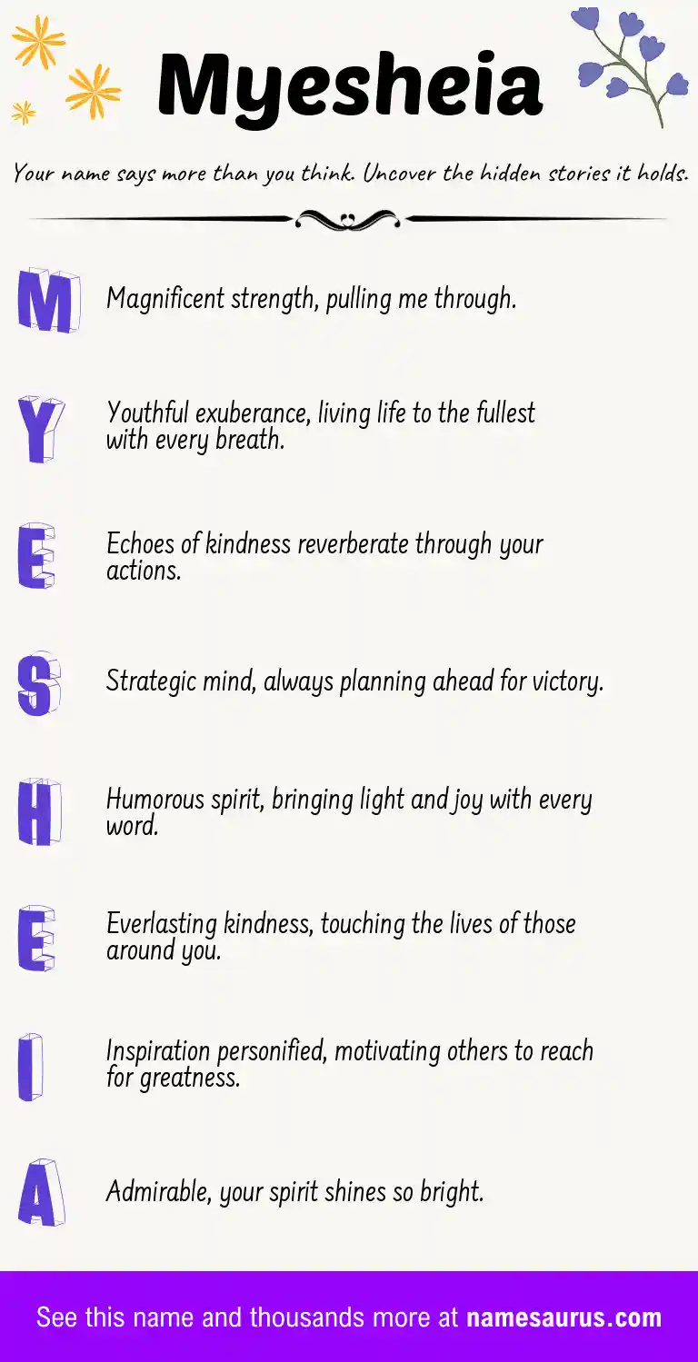 Acrostic poem about Myesheia.