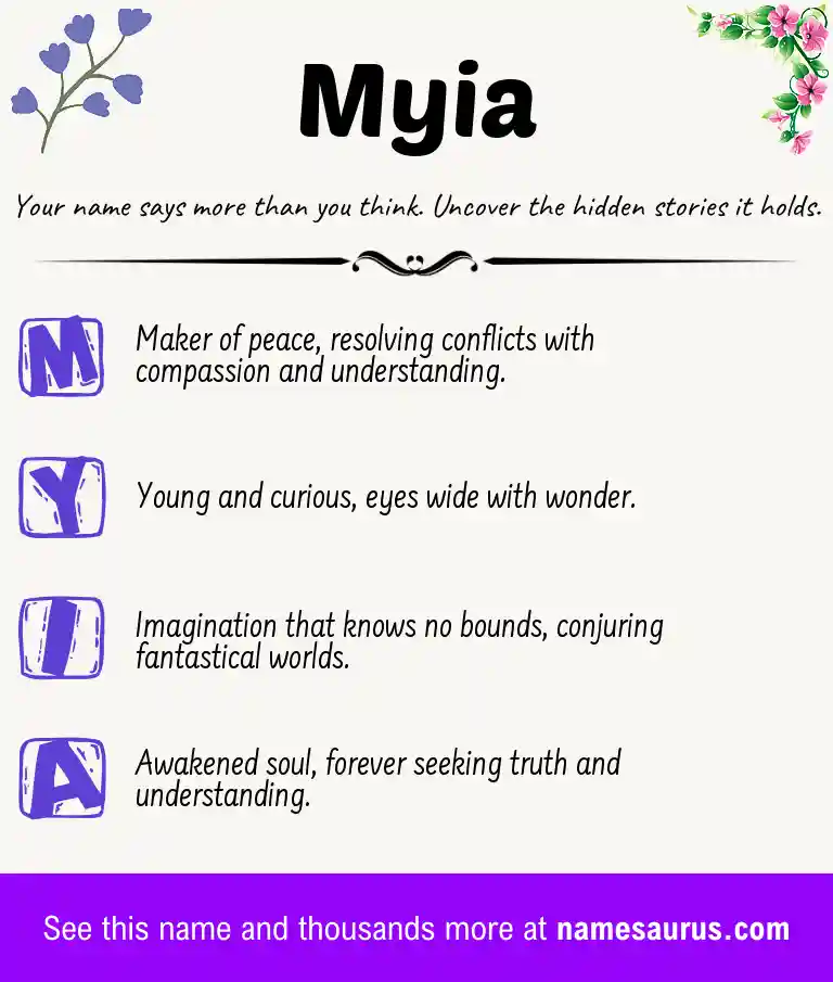 Acrostic poem about Myia.