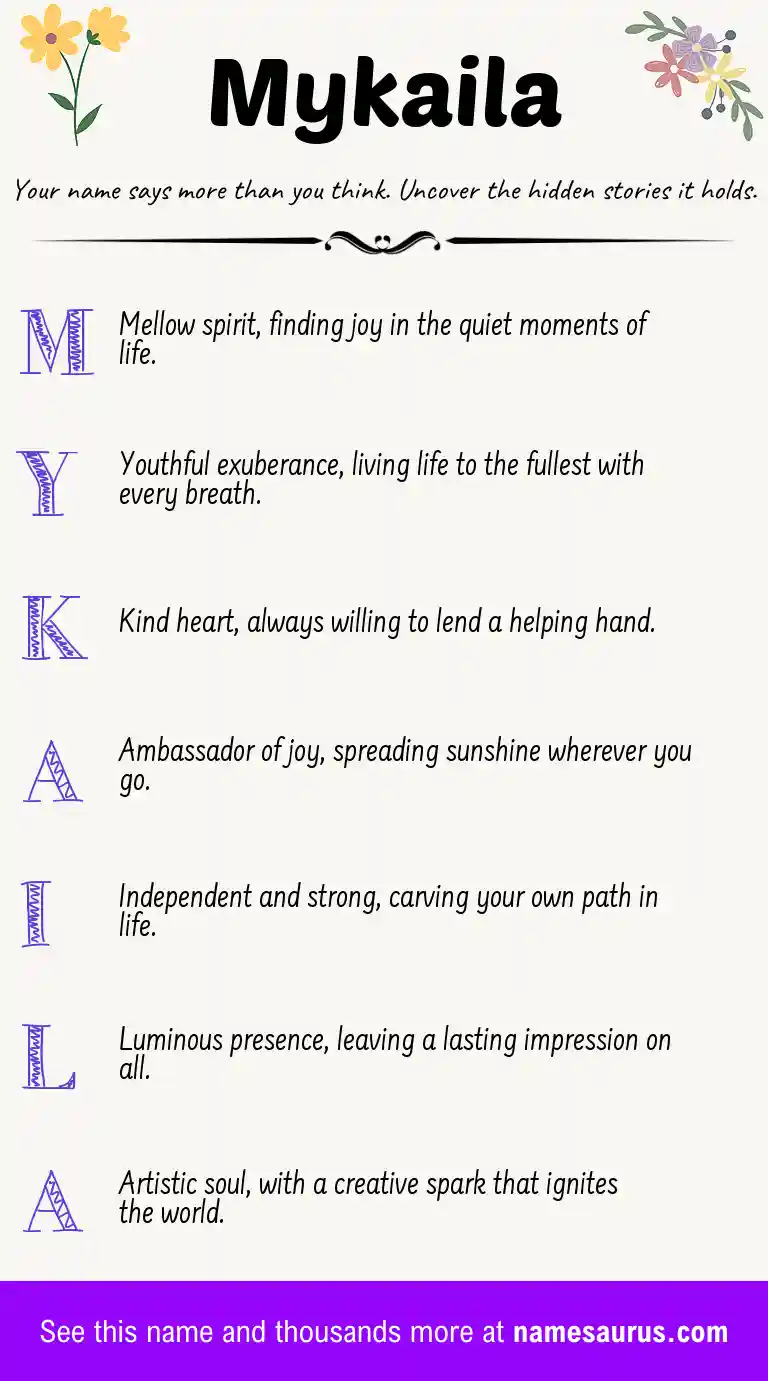 Acrostic poem about Mykaila.
