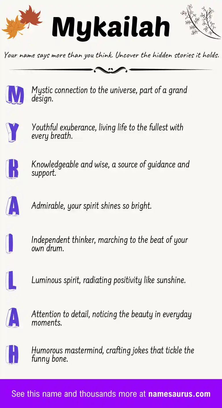 Acrostic poem about Mykailah.