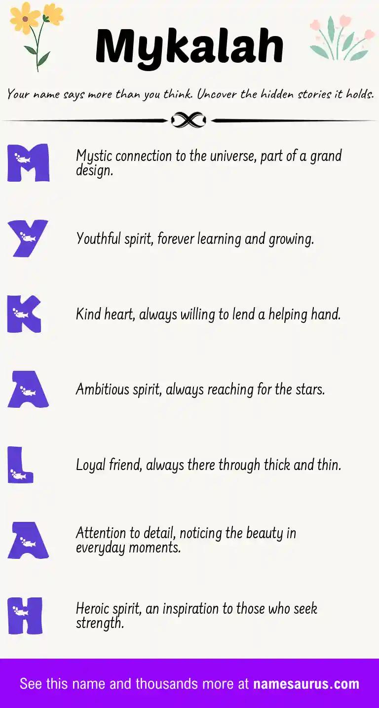 Acrostic poem about Mykalah.