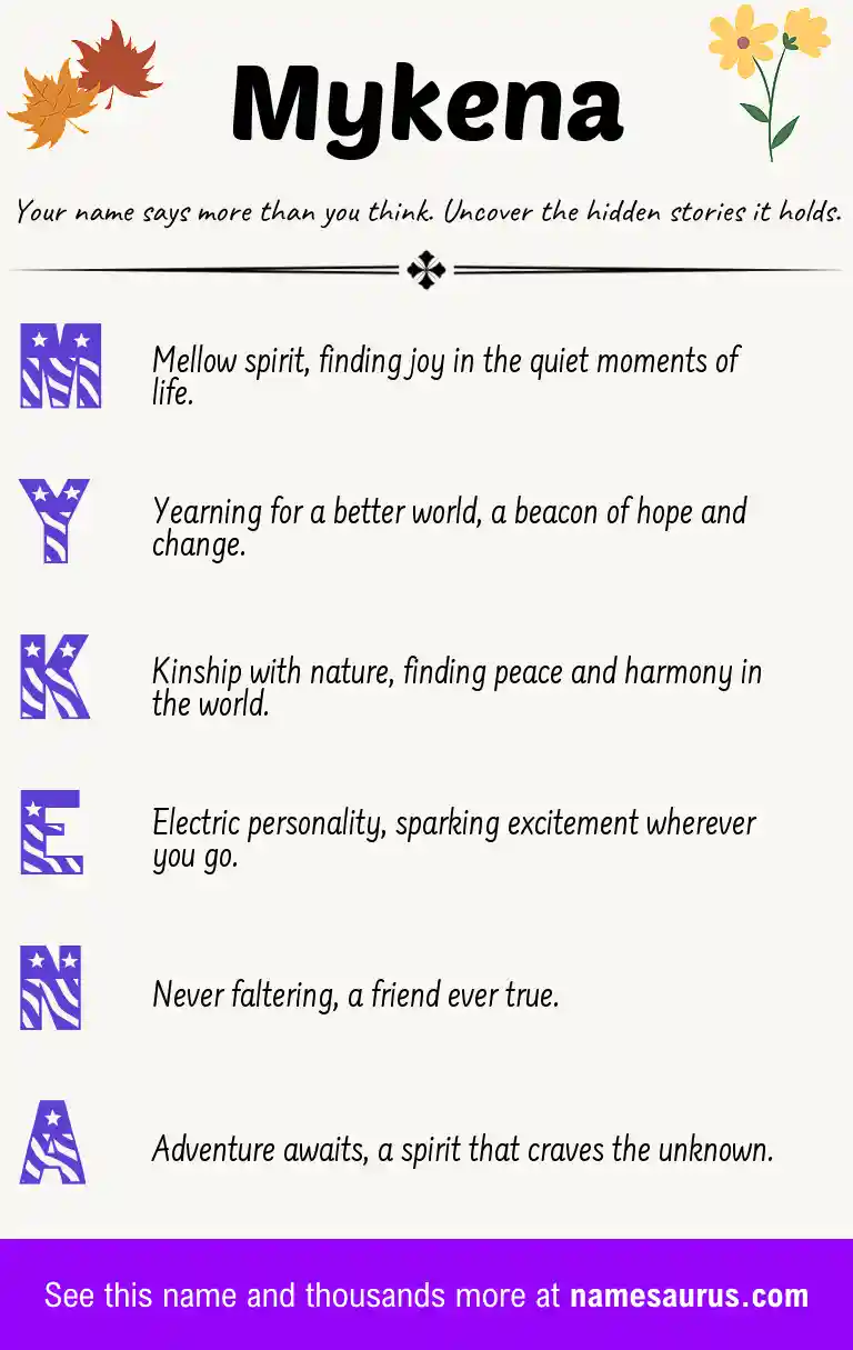 Acrostic poem about Mykena.