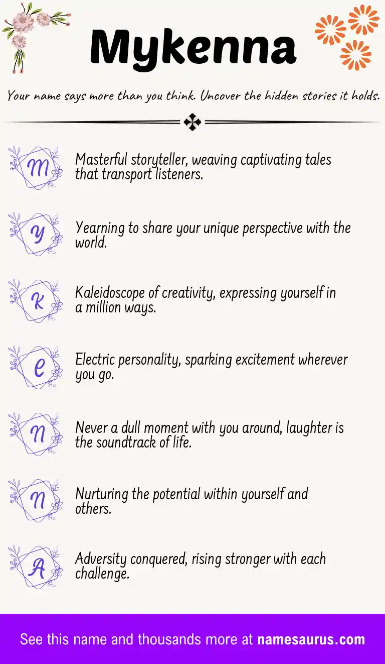 Acrostic poem about Mykenna.