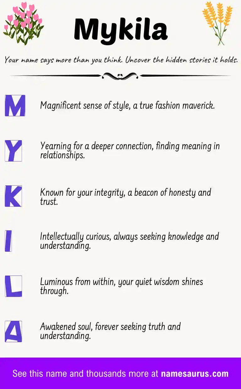 Acrostic poem about Mykila.