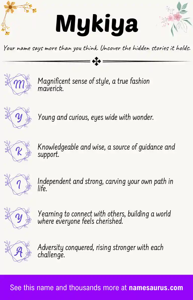 Acrostic poem about Mykiya.
