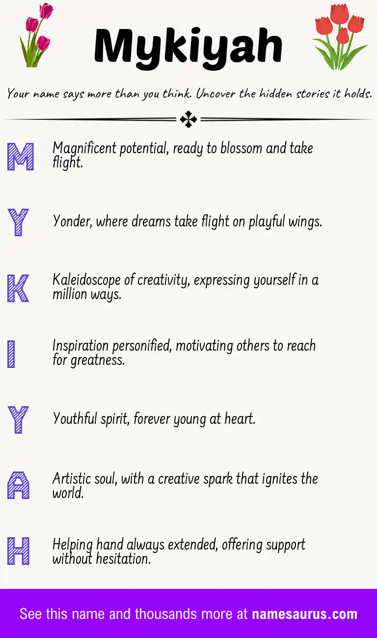 Acrostic poem about Mykiyah.