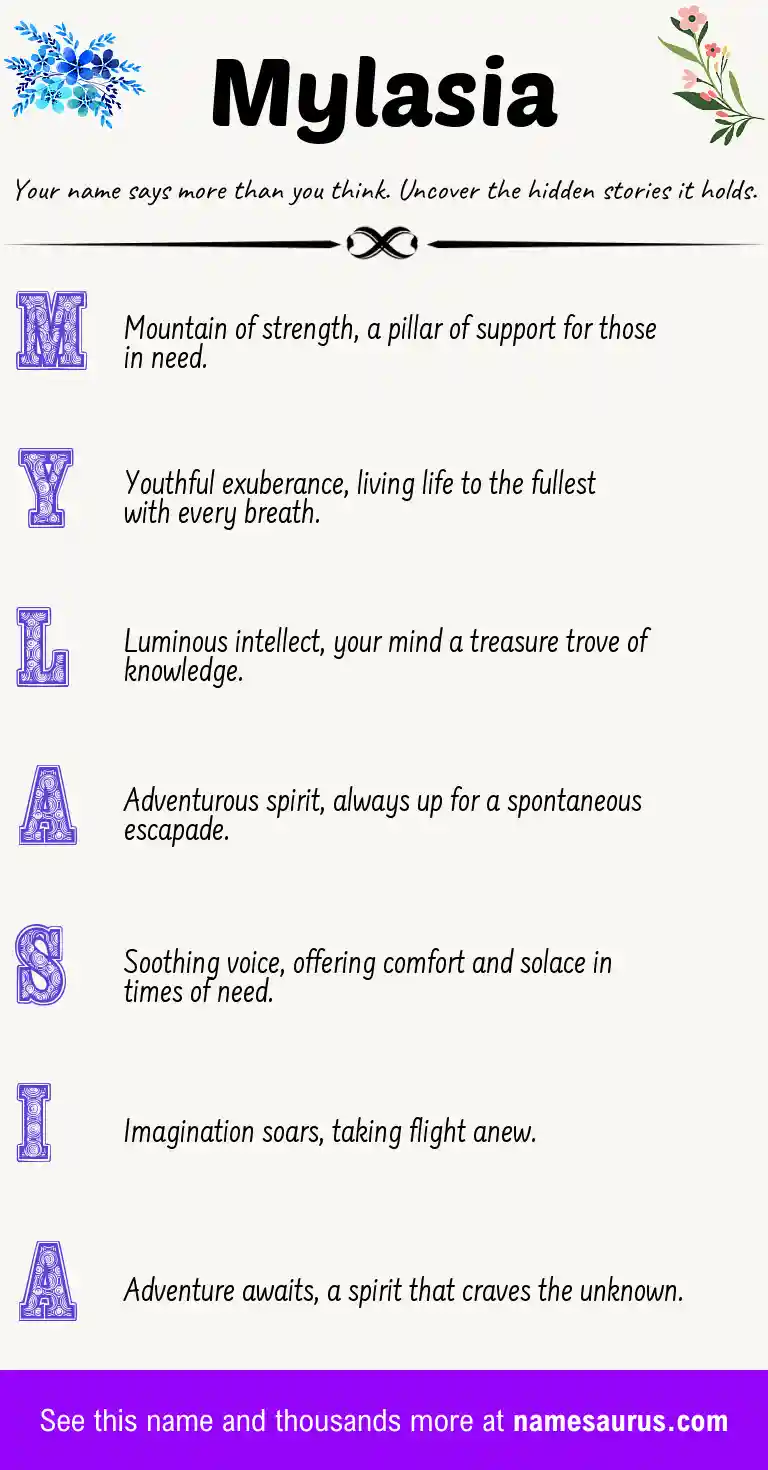 Acrostic poem about Mylasia.