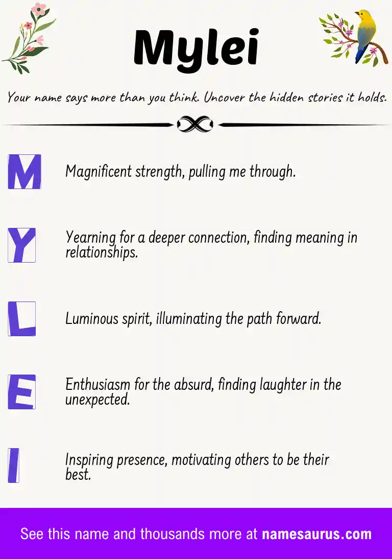 Acrostic poem about Mylei.