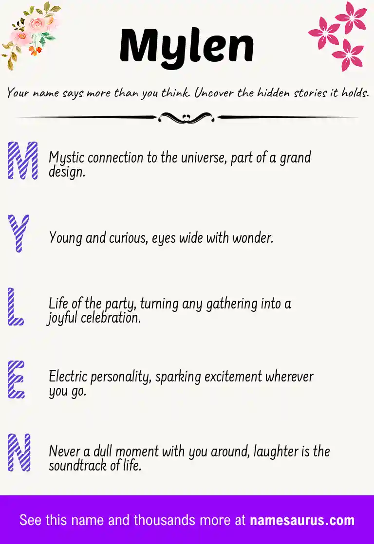 Acrostic poem about Mylen.