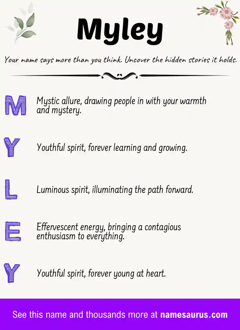 Acrostic poem about Myley.