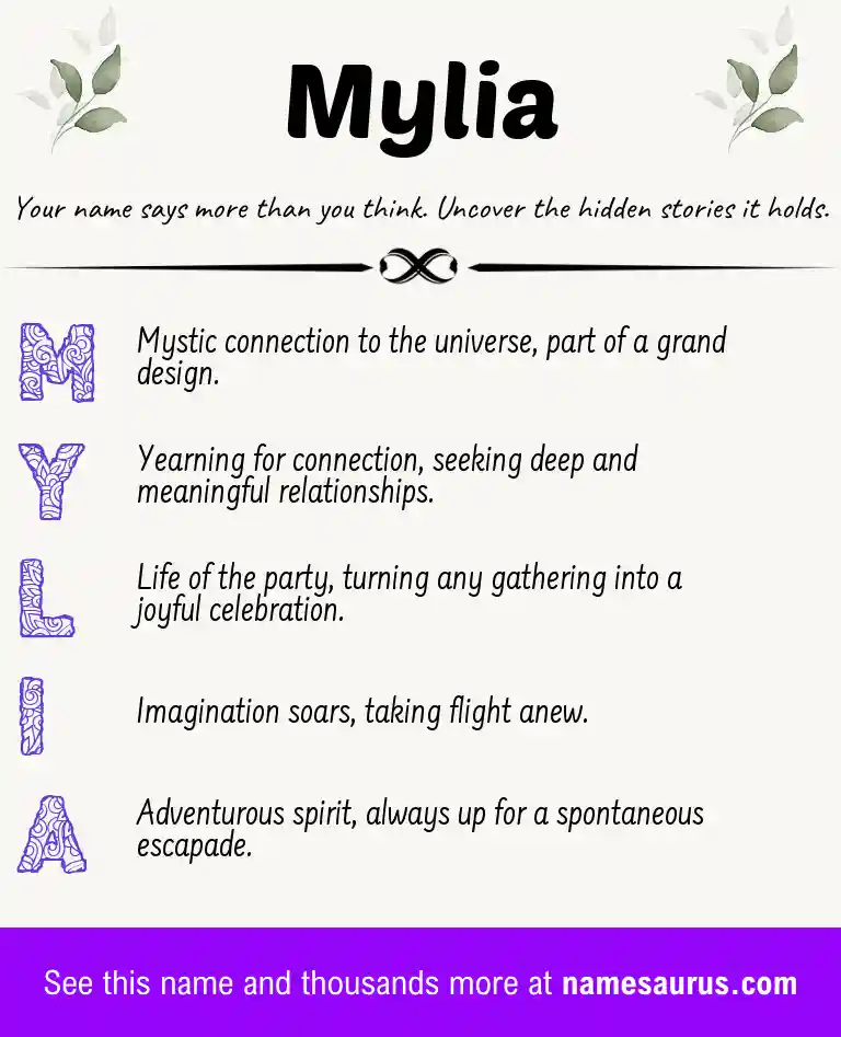Acrostic poem about Mylia.