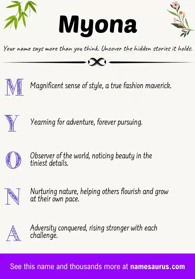 Acrostic poem about Myona.