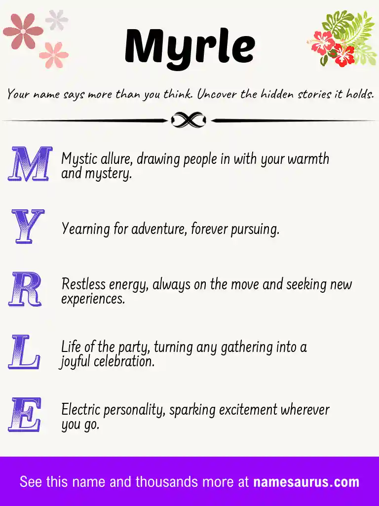 Acrostic poem about Myrle.