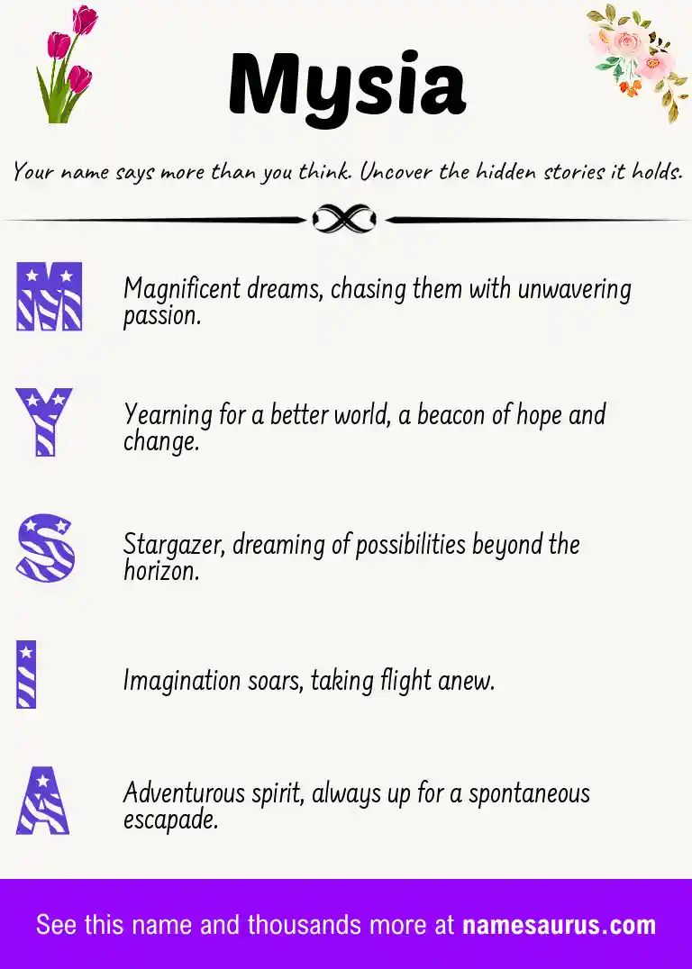 Acrostic poem about Mysia.