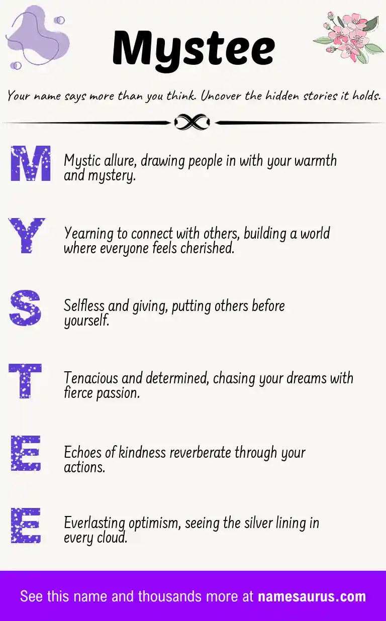 Acrostic poem about Mystee.
