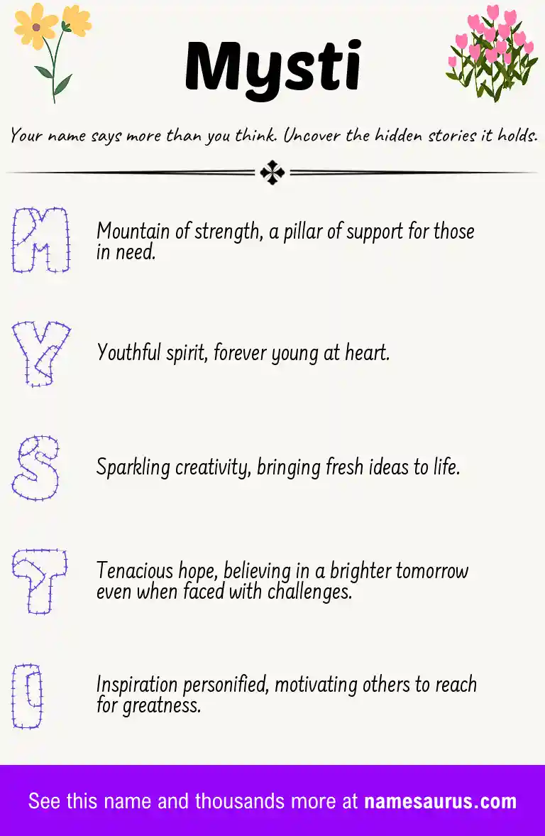 Acrostic poem about Mysti.