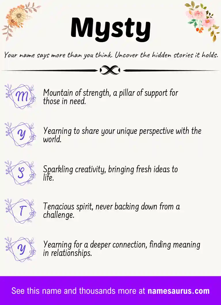 Acrostic poem about Mysty.