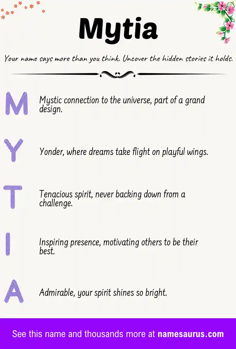 Acrostic poem about Mytia.