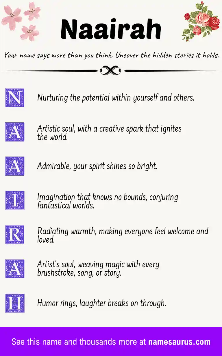 Acrostic poem about Naairah.