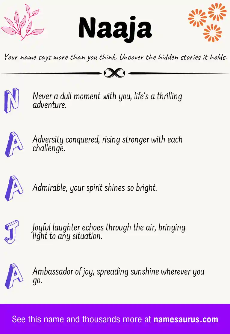 Acrostic poem about Naaja.